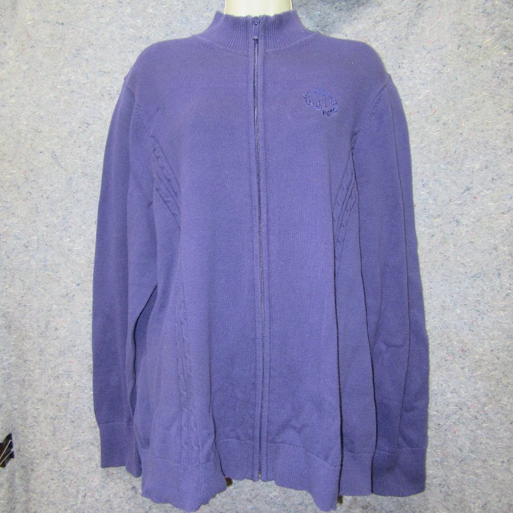 Purple Tommy Hilfiger Zip Up Sweater